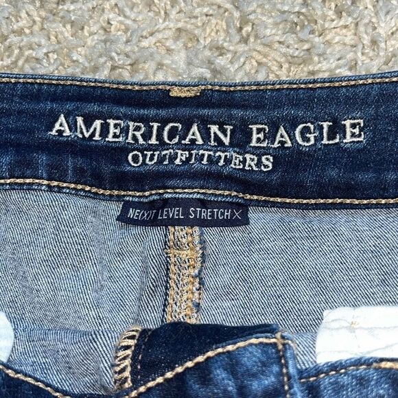 American Eagle Ne(x)t Level Stretch Hi Rise Shorty  Floral Hi-Rise Shortie Denim - Picture 4 of 15